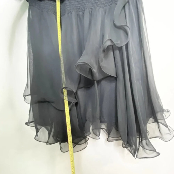 Vintage 80's Spencer Alexis Black Dress 16 Rhinestone Embellished Sheer Sleeve - Picture 6 of 7